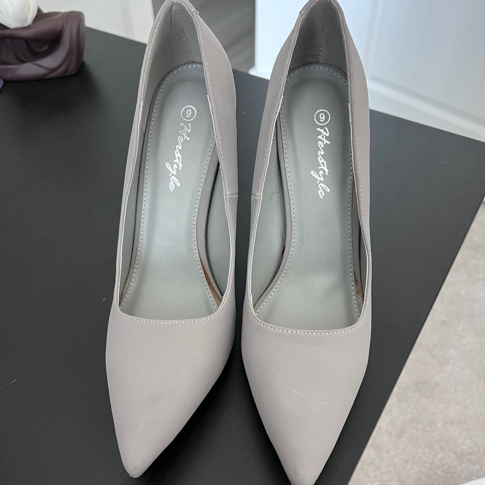 Grey Suede Stilettos